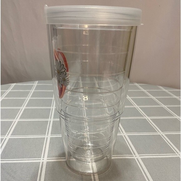 Tervis Tumbler 24oz Clear Peace & Daisy Flowers Doublewall Insulated Drinkware - Picture 4 of 8